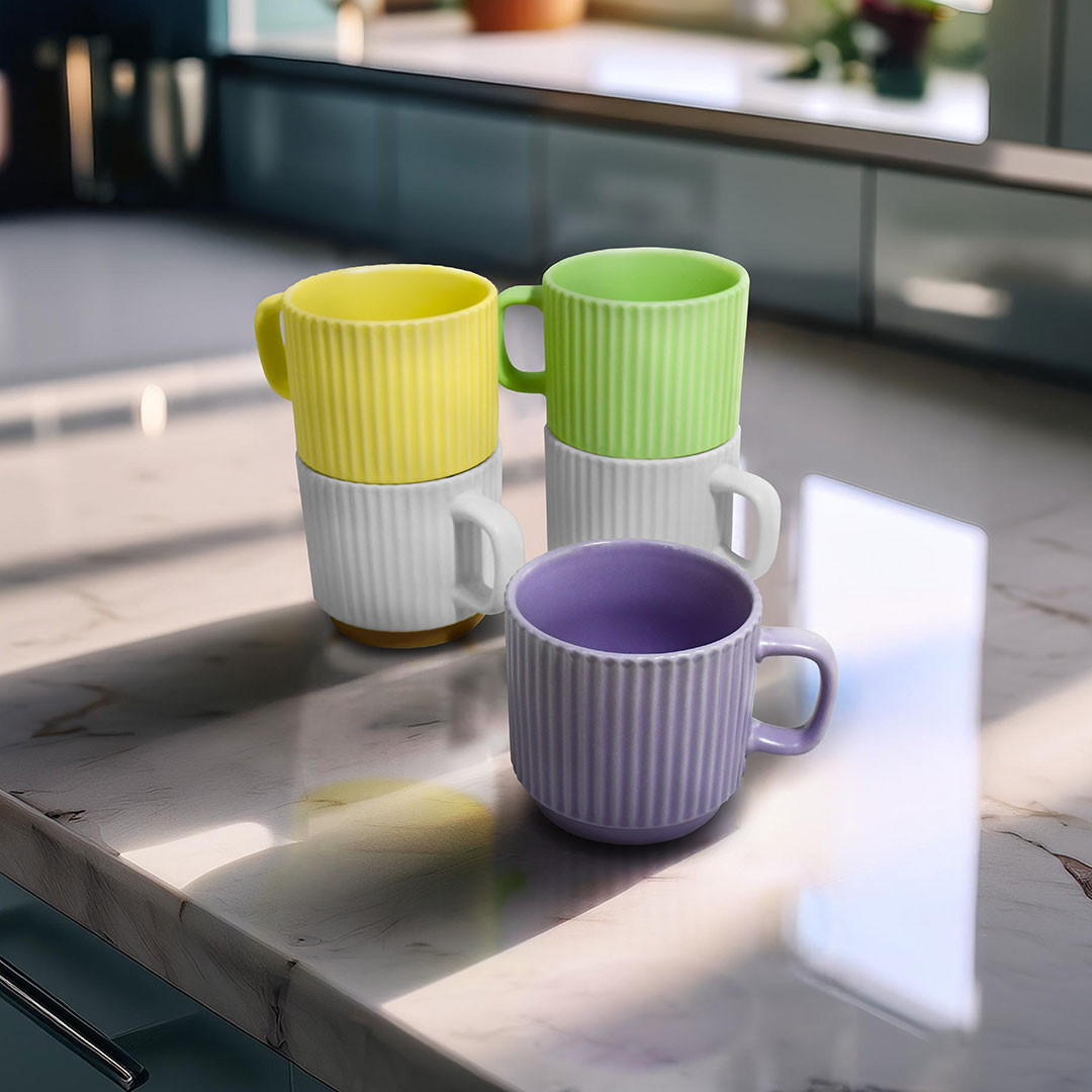 TAZA CERAMICA ENCASTRE RANURA COLOR PASTEL LH4282 - Imagen 2