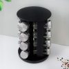 SET DE CONDIMENTOS 16 PZ GIRATORIO NEGRO LH-4617