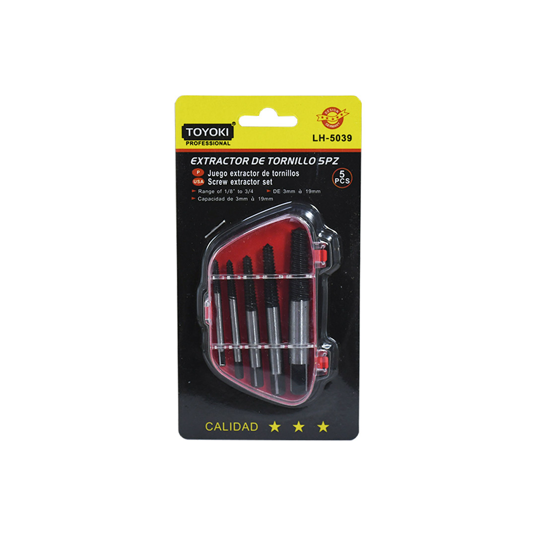 EXTRACTOR DE TORNILLO 5PZ EN BLISTER LH-5039 - Imagen 2