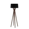 Luminaria de pie pantalla negra y madera E27 147cm