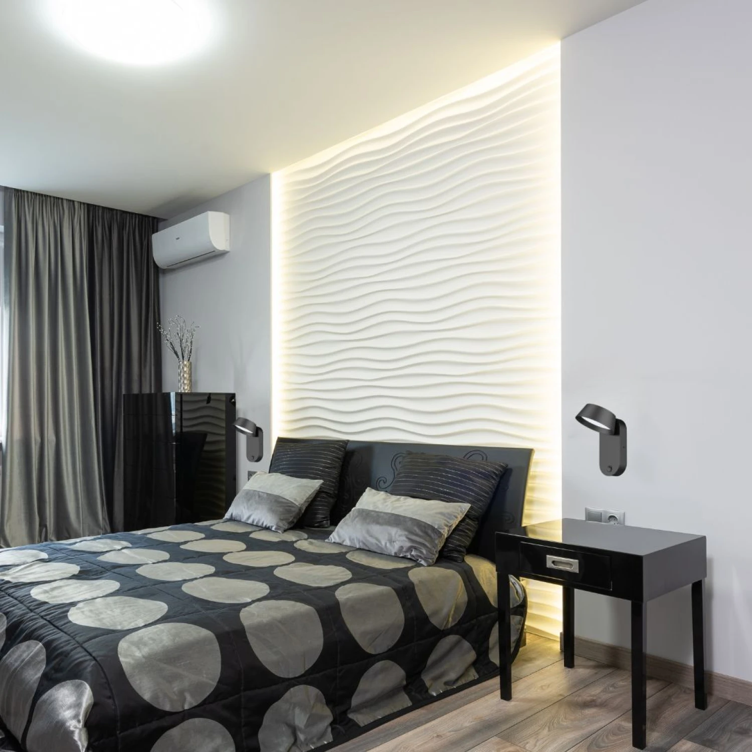 Pantalla led de pared con llave Luz cálida - NEGRA - Imagen 5