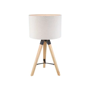 Portátil nórdica tela natural estilo trípode E27 70CM