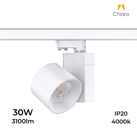 Spot de riel tracklight led 30w 4000K 2 vías 24° BLANCO - Imagen 2