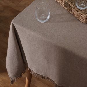 Mantel Liso Con Flecos 140×140
