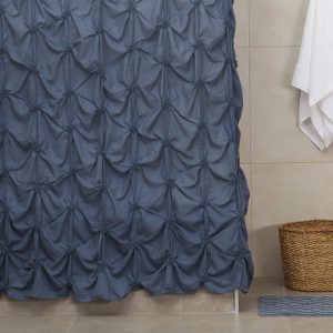 Cortina De Baño Blue Con Ganchos
