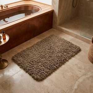 ALFOMBRA DE BAÑO 40X60CM SHAGGY NAT/MARRON